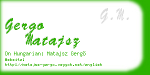 gergo matajsz business card